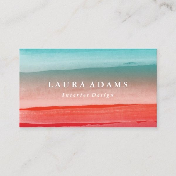abstract brushstrokes red turquoise business card rc115ace04cbf4b2d909eb46425252c20 em40i 600