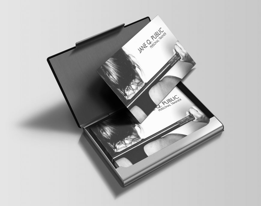 Black and White Personal Trainer Business Cards