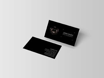 Black Camera Lens Photography Business Cards Review Image
