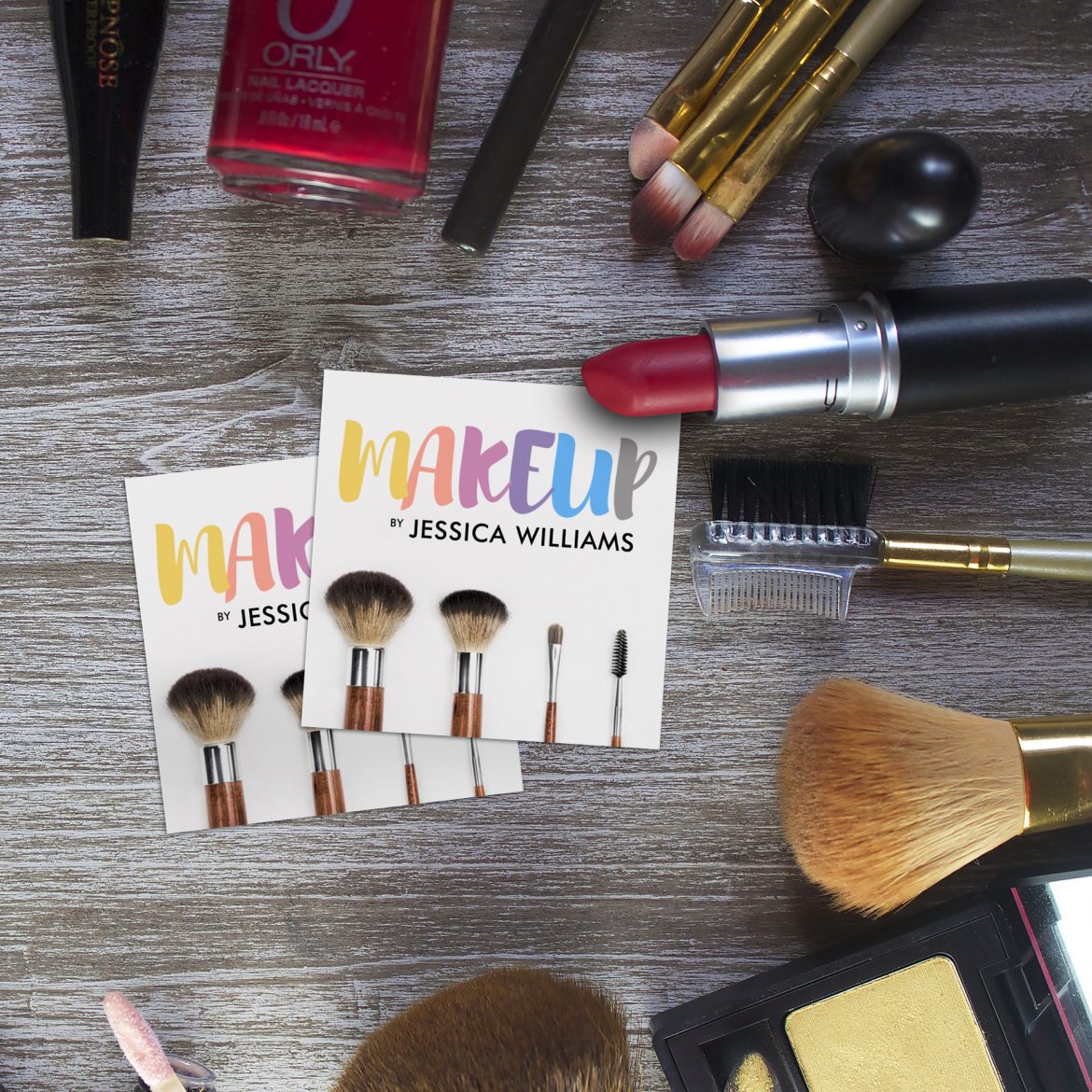 Colorful Makeup Artist Business Card