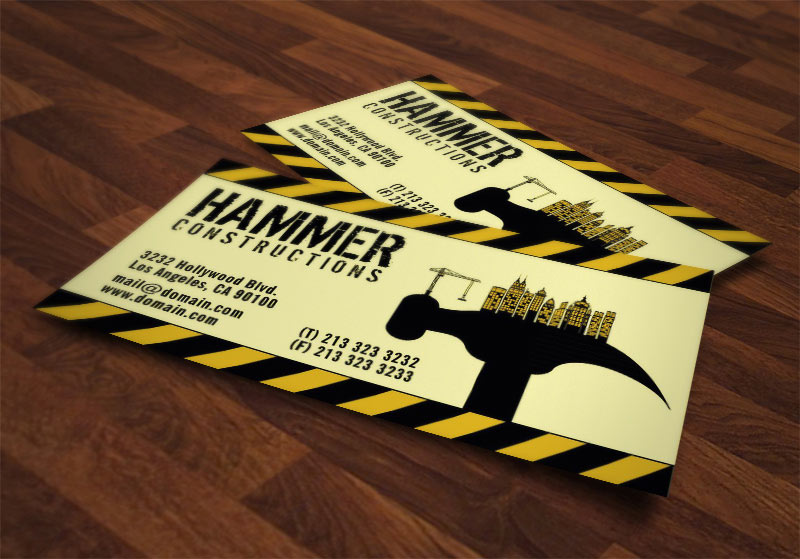 creative construction business cards by j32design