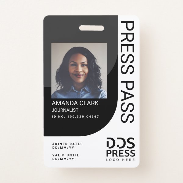 Modern Press Pass Photo ID