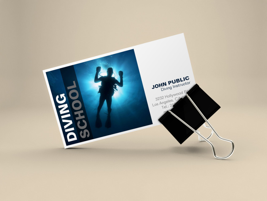 diving school business cards by j32design