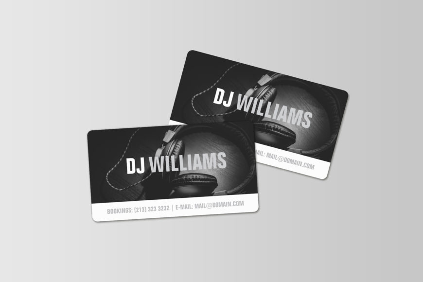 Black and White Business Cards for DJ's, Music Producers and Musicians in general