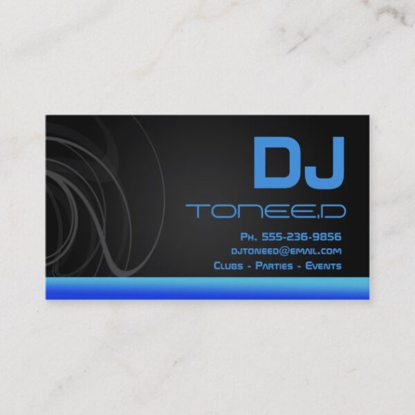 dj disc jockey business cards blue ra6cd962649c048cab53079252e105942 em40b 630