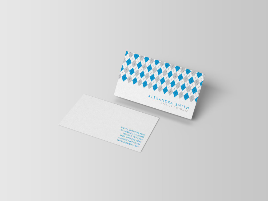 Elegant Argyle Pattern Business Cards