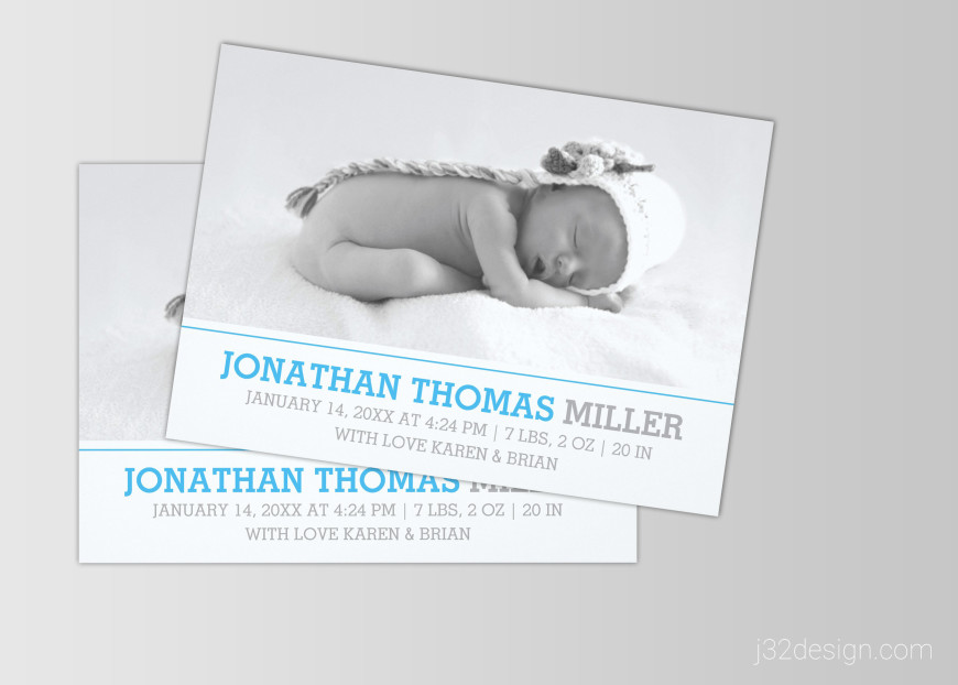 Image of a baby birth announcement card