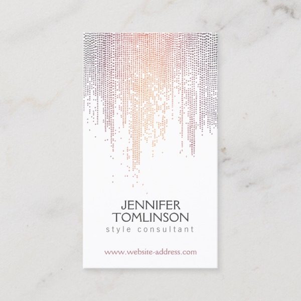 Elegant Colorful Confetti Rain Pattern Business Card