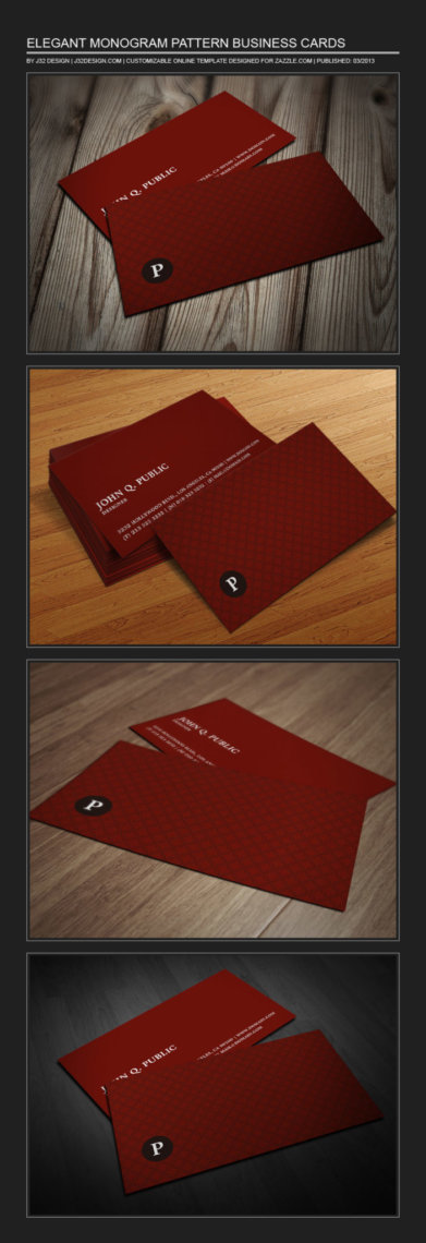 Elegant Monogram Pattern Business Cards