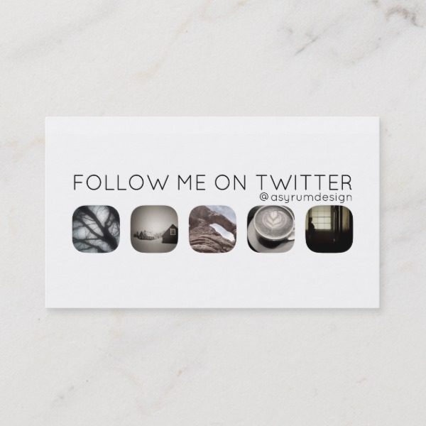 follow me on twitter business card