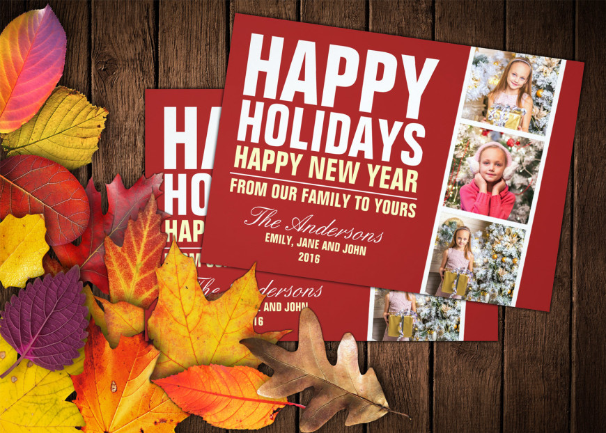 Happy Holidays Christmas Photo Cards by J32 Design
