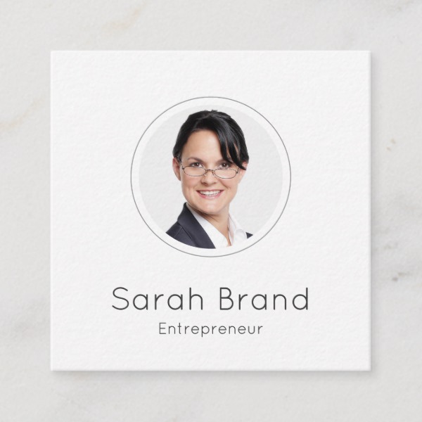 Minimalist Personal Photo Square Business Card