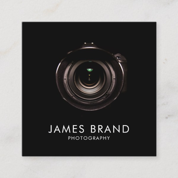 Minimalist Black and White Photography Square Business Card