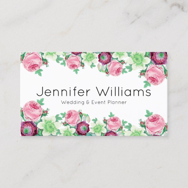 Floral Event Planner Business Card