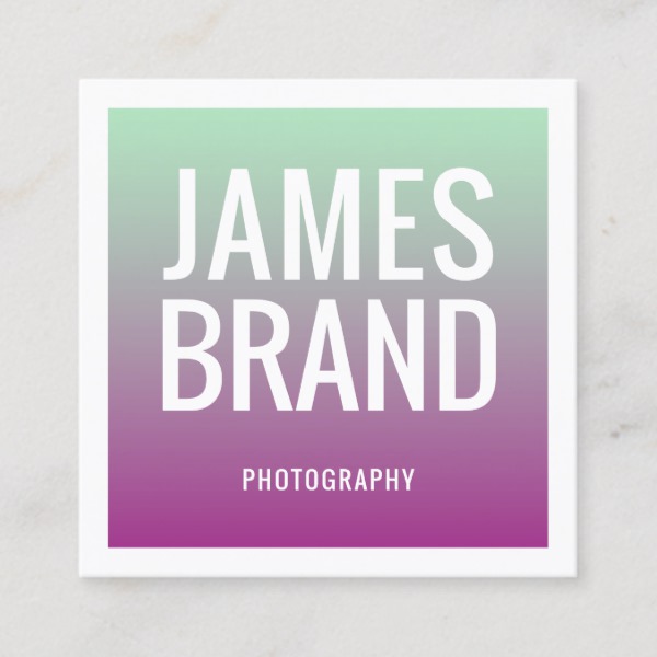 Modern Color Gradient Transition Square Business Card