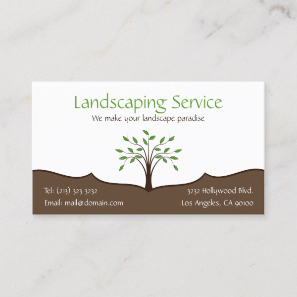 Landscaping Service Elegant Tree Nature Logo Business Card