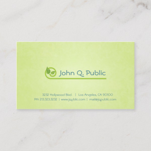 Nature Green Leaves Spa Beauty Salon Business Card
