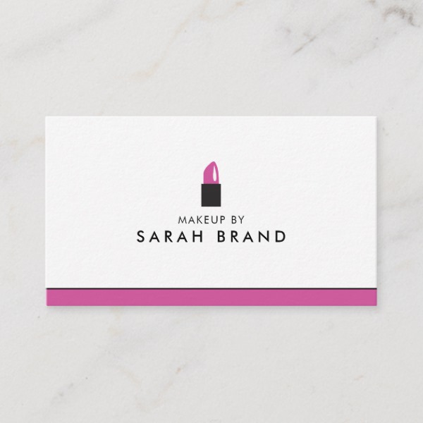 Modern Makeup Artist Lipstick Business Card