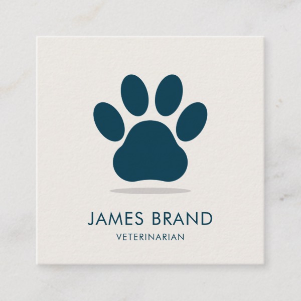 Paw Print Animal Care Square Business Card