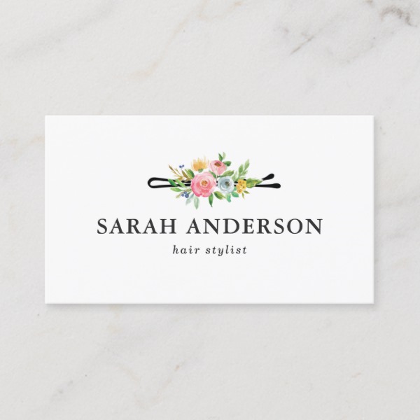 Hair Stylist Professional Logo Modern Elegant Business Card