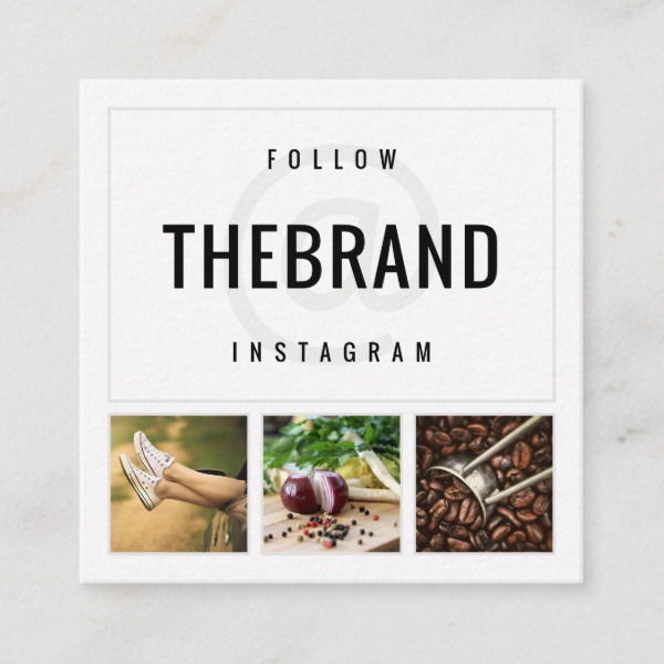 Follow Me On Instagram Square Business Card