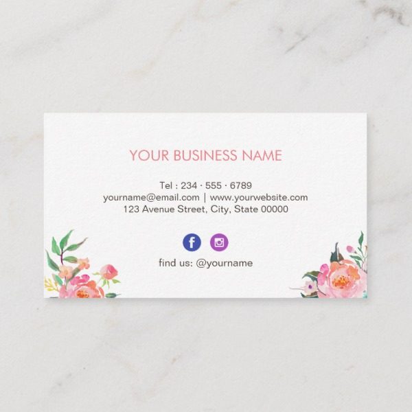 Instagram And Facebook Logo For Business Card