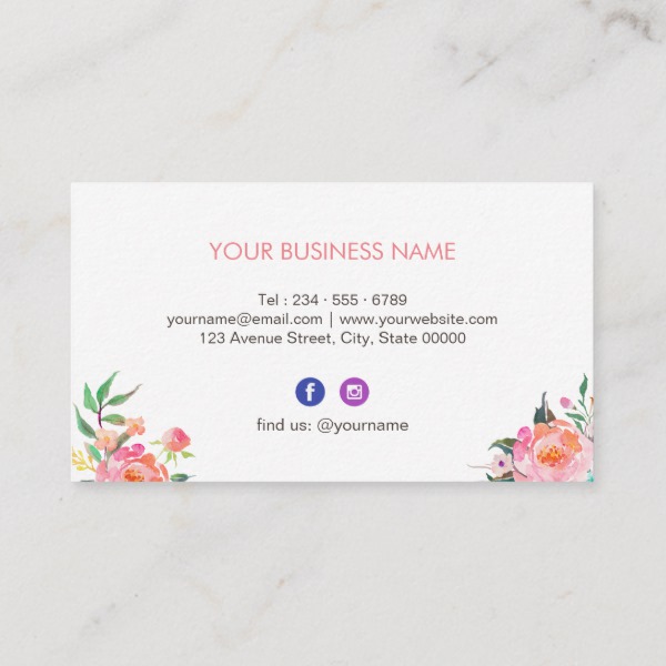 Modern Watercolor Floral Facebook Instagram Icon Business