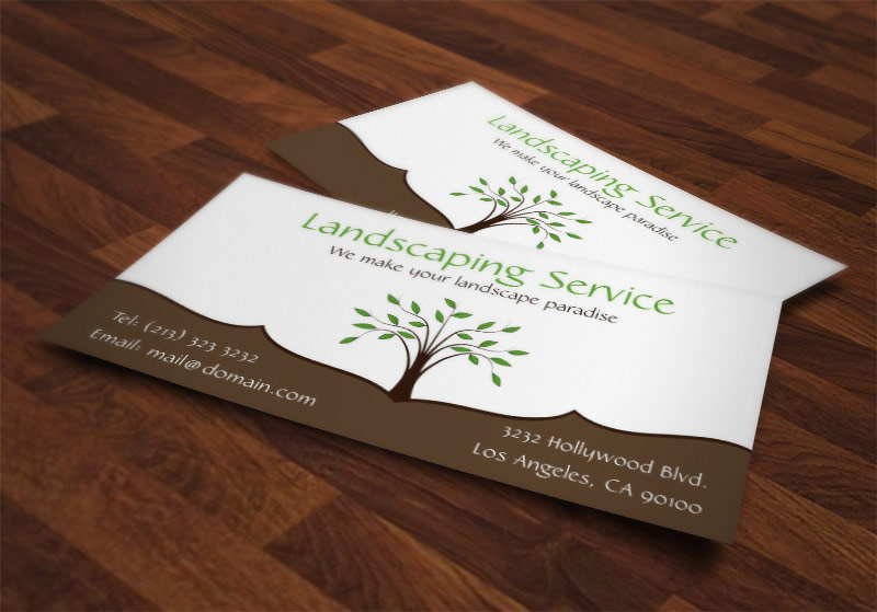 landscaping service business cards by j32design