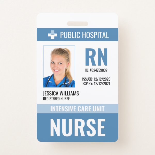 Modern Medical Nurse ID Badge for Hospital Personnel