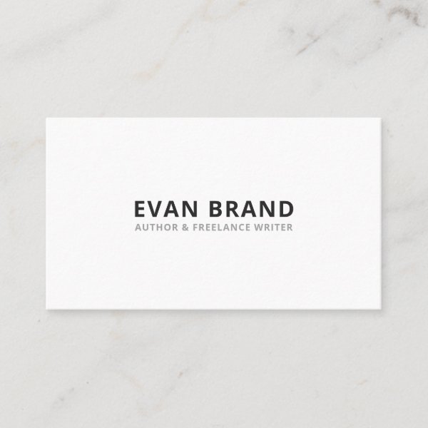 Minimalist Professional Plain White Business Card - Classic White