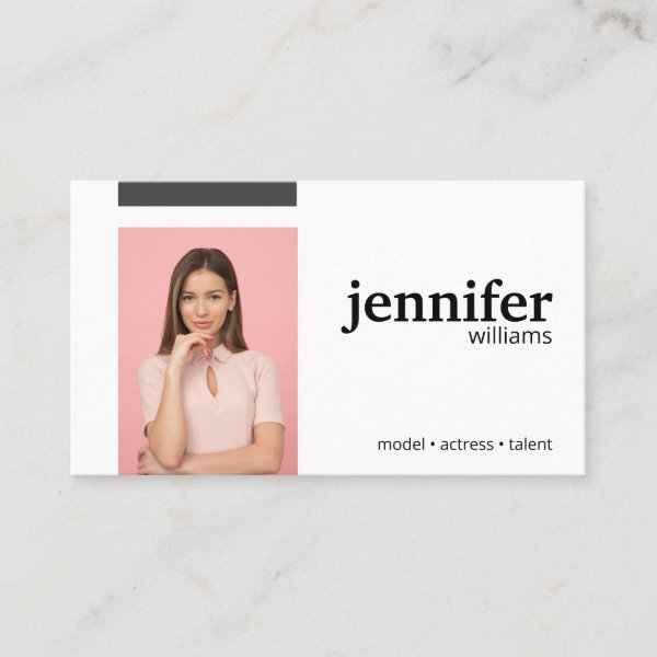 Model Actress Business Card by J32 Design - includes social media handle