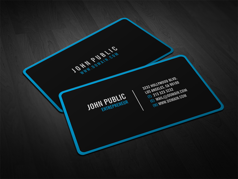 Modern Black Business Cards with Rounded Corners