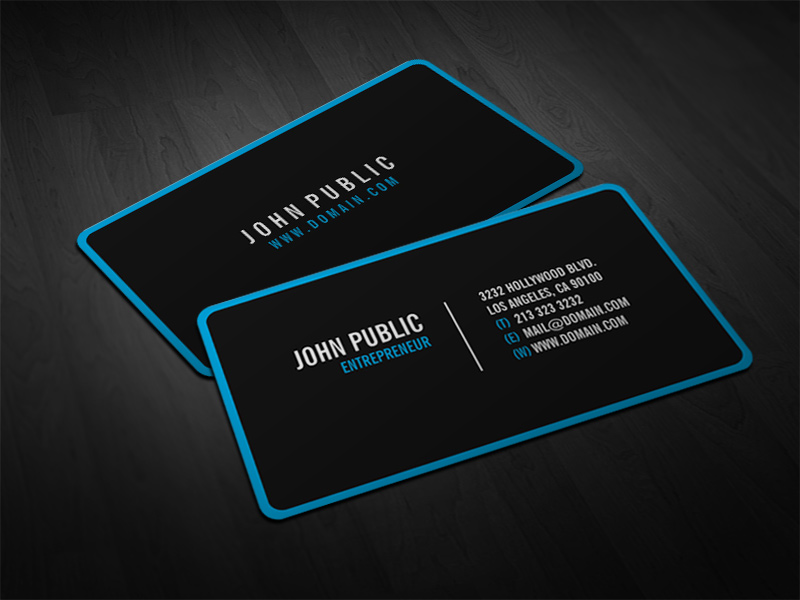 Black Business Cards - 25 Outstanding Black Business Cards - Bashooka / Clean corporate business card template on black and white background with green elements.