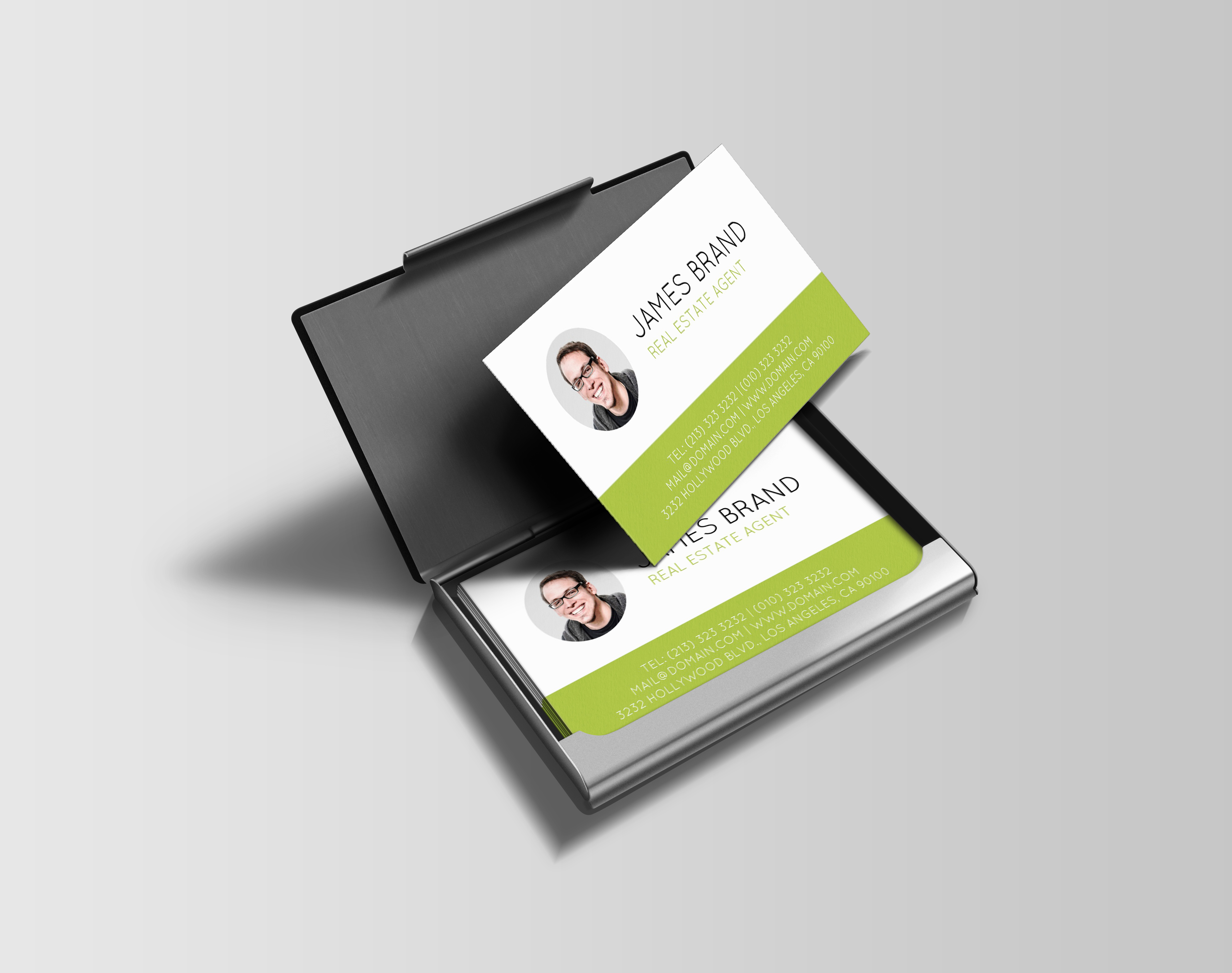 Modern Photo Business Cards Ideal for Real Estate Agents