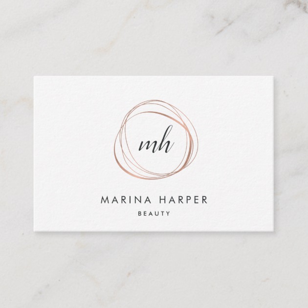 Modern Faux Rose Gold Abstract Business Card