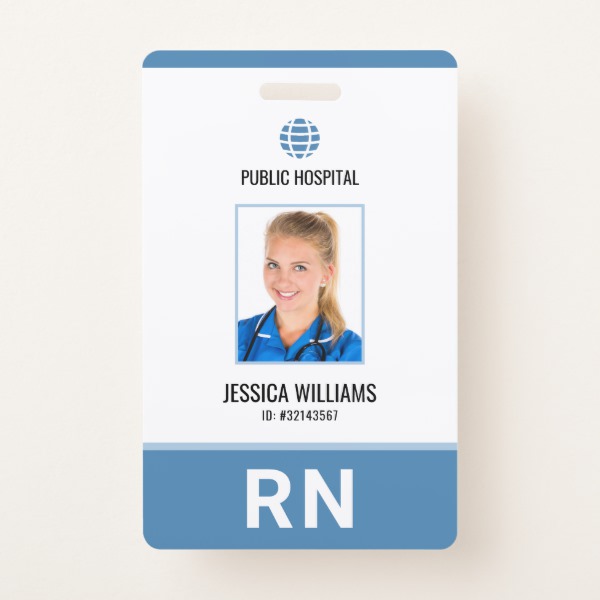 Modern Hospital Staff Registered Nurse Badge