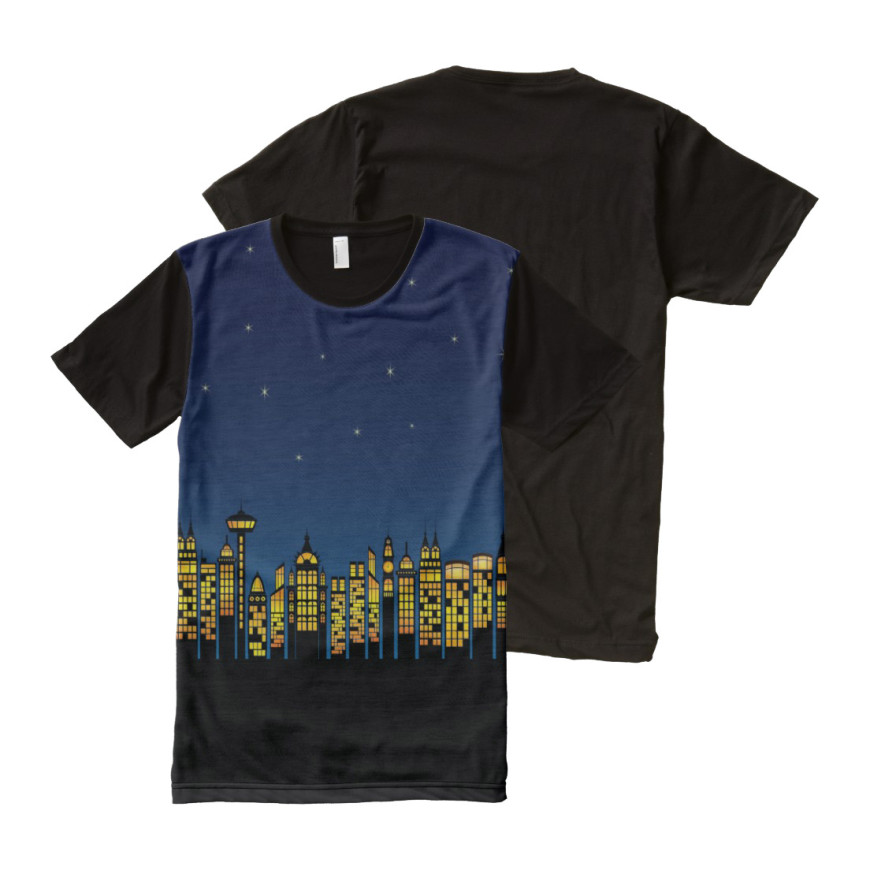 Image of Night Sky City Skyline T-Shirt