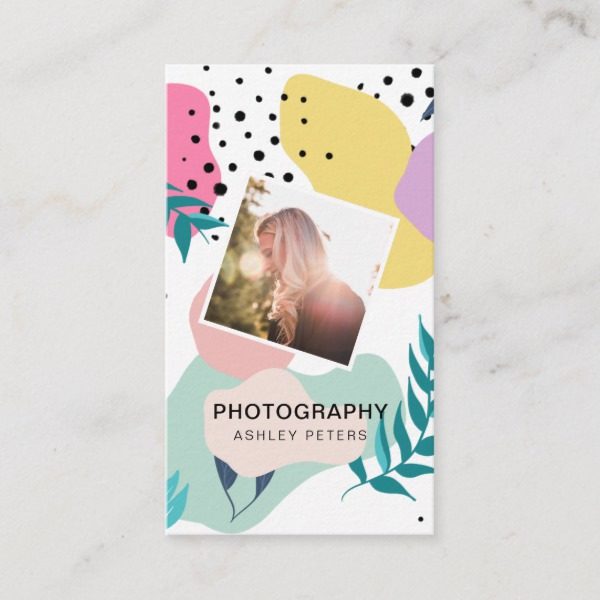 photography tropical shapes pastel chic photo business card rf2c93adbacbc4d17935f83cdf184f89e em407 600