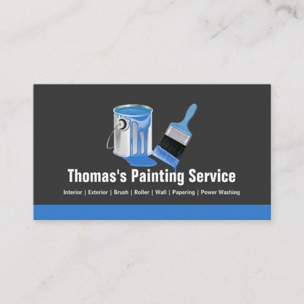 professional painting service blue painter brush business card re6f4bb84da9f4ee38c57ede1af1a8217 em407 600