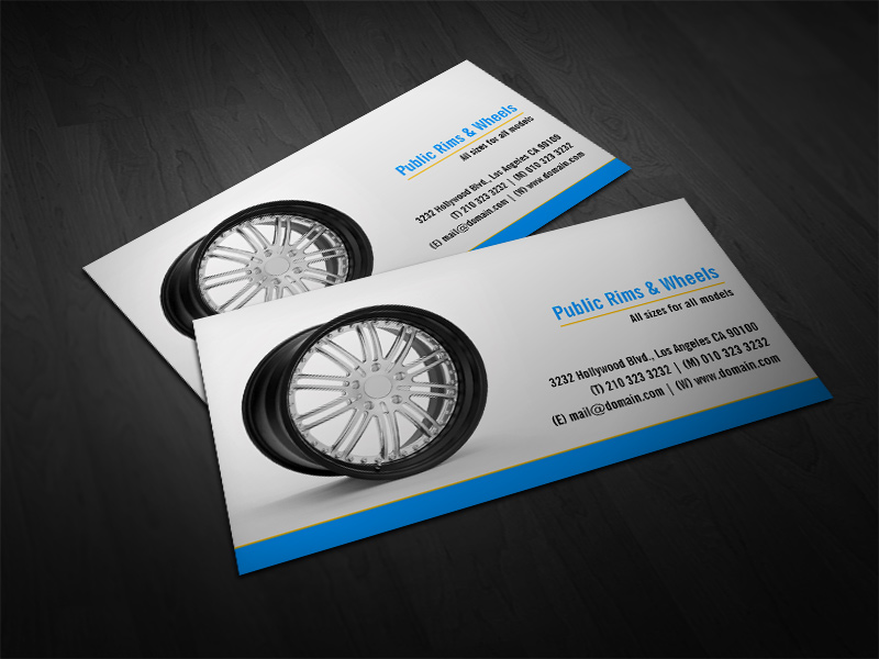 Rims and Wheels Body Shop Business Cards