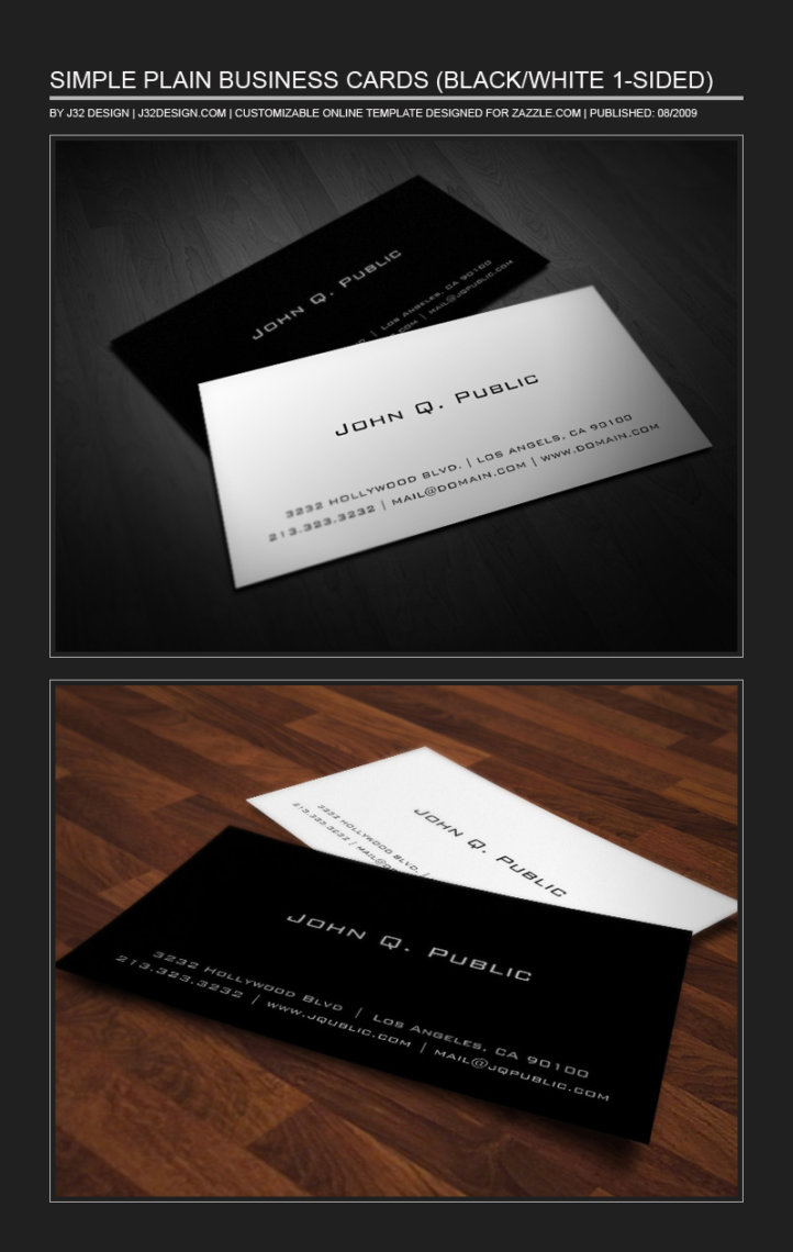 Simple Plain Business Cards - J32 DESIGN