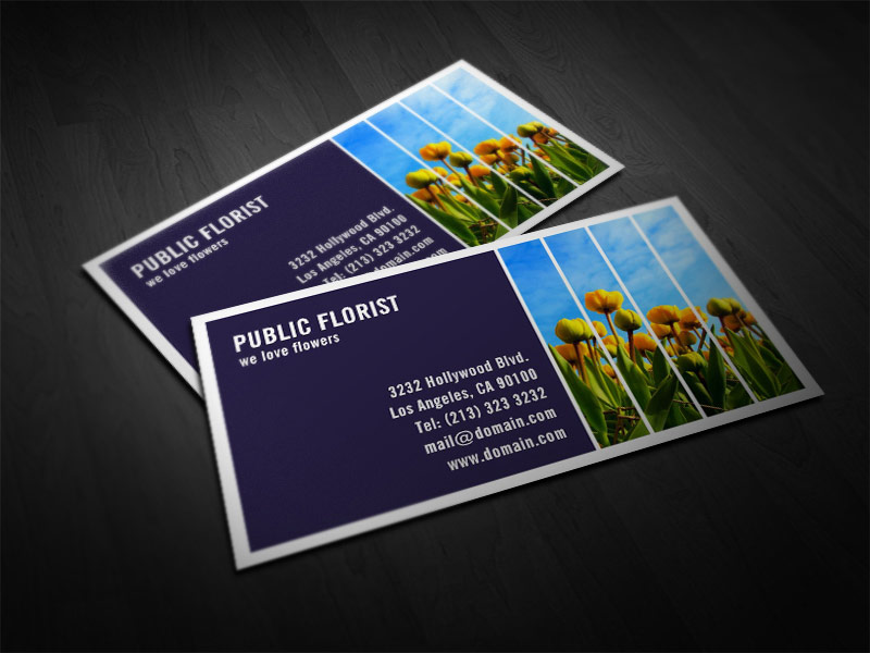 tiled photograph florist business cards by j32design