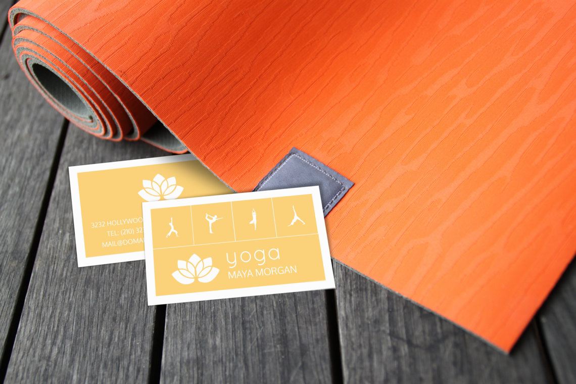 Modern White Lotus Yoga Business Card